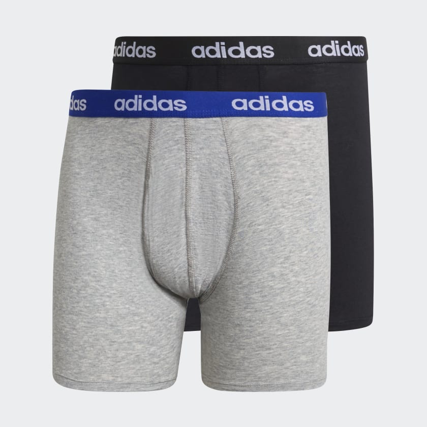 [CHÍNH HÃNG] Adidas ESSENTIALS Logo Boxer Briefs 2 Pack - Grey/Black GN2072