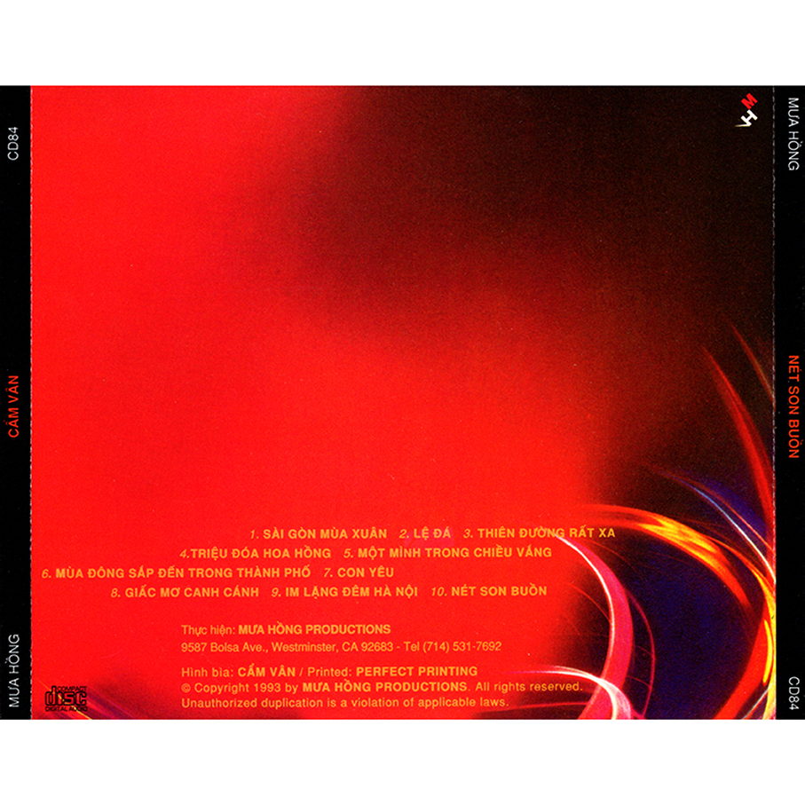 Đĩa CD Nhạc - Cẩm Vân - Nét Son Buồn