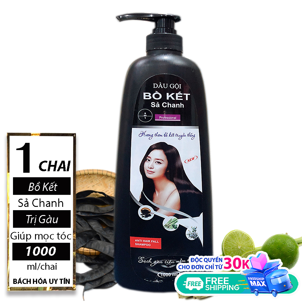 [ SẠCH GÀU, TÓC SUÔNG MỀM ] 01 Chai (1000ml) Dầu Gội Bồ Kết Sả Chanh, (Date: 36 tháng)BÁCH HÓA UY TÍN