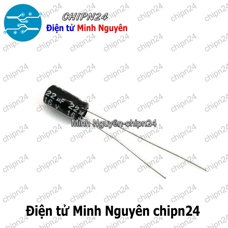 [25 con] (F250) Tụ hóa 22uF 16V Đen (4x7mm) - HH003638
