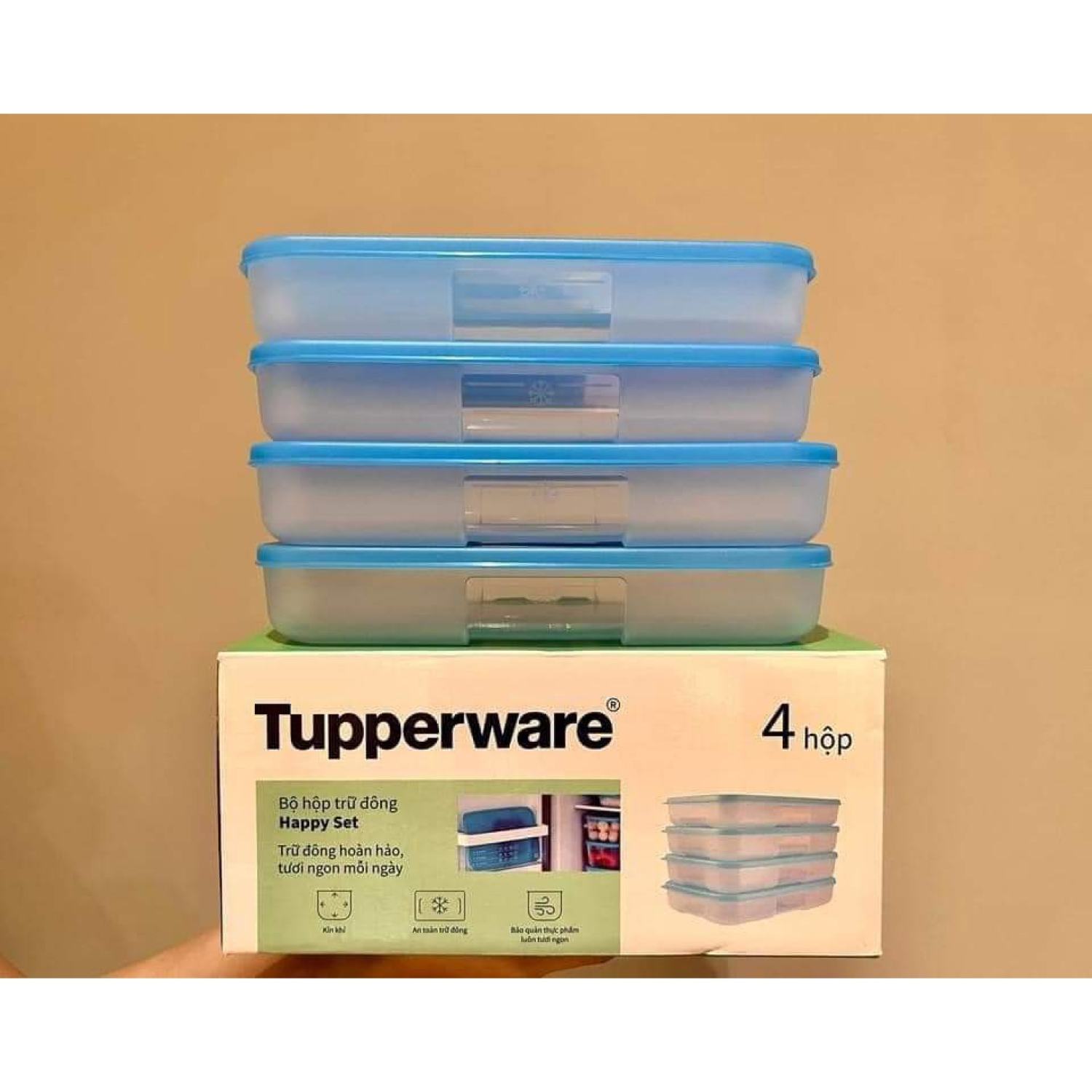 Bộ hộp trữ đông Tupperware Happy Set 550ml (4 hộp)