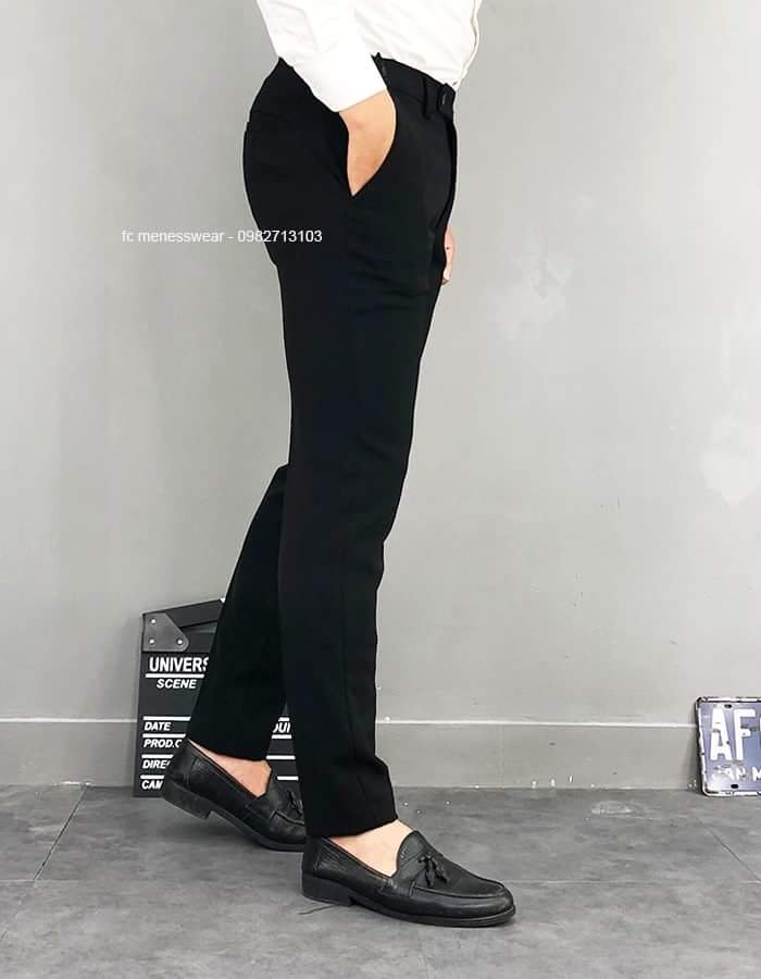 quần tây nam vải co dãn chất đẹp màu đen