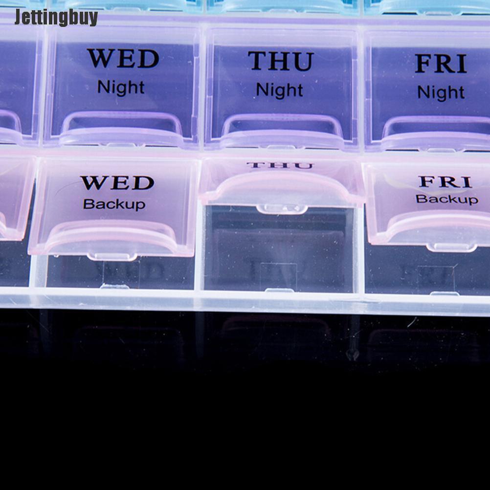 Jettingbuy Weekly 7 Days Tablet Pill Box Holder Medicine Storage Organizer Case Container