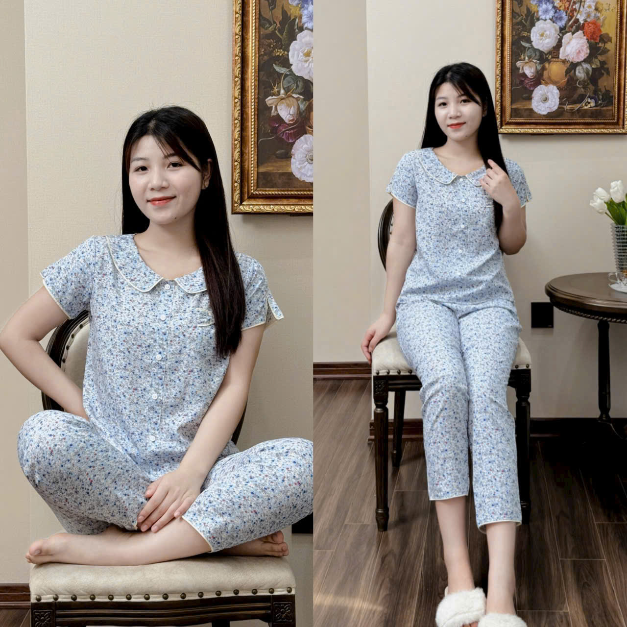 Quần Áo Mặc ở Nhà, Đồ Bộ chất lụa mềm đẹp