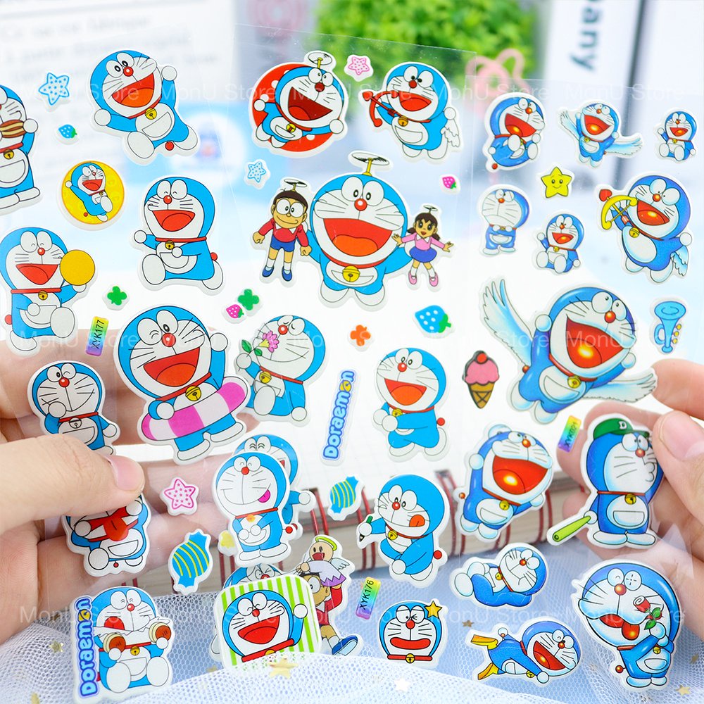MỘT tấm sticker 3D chống nước nhiều hình DORAEMON DOREMON dễ thương cute MON0021