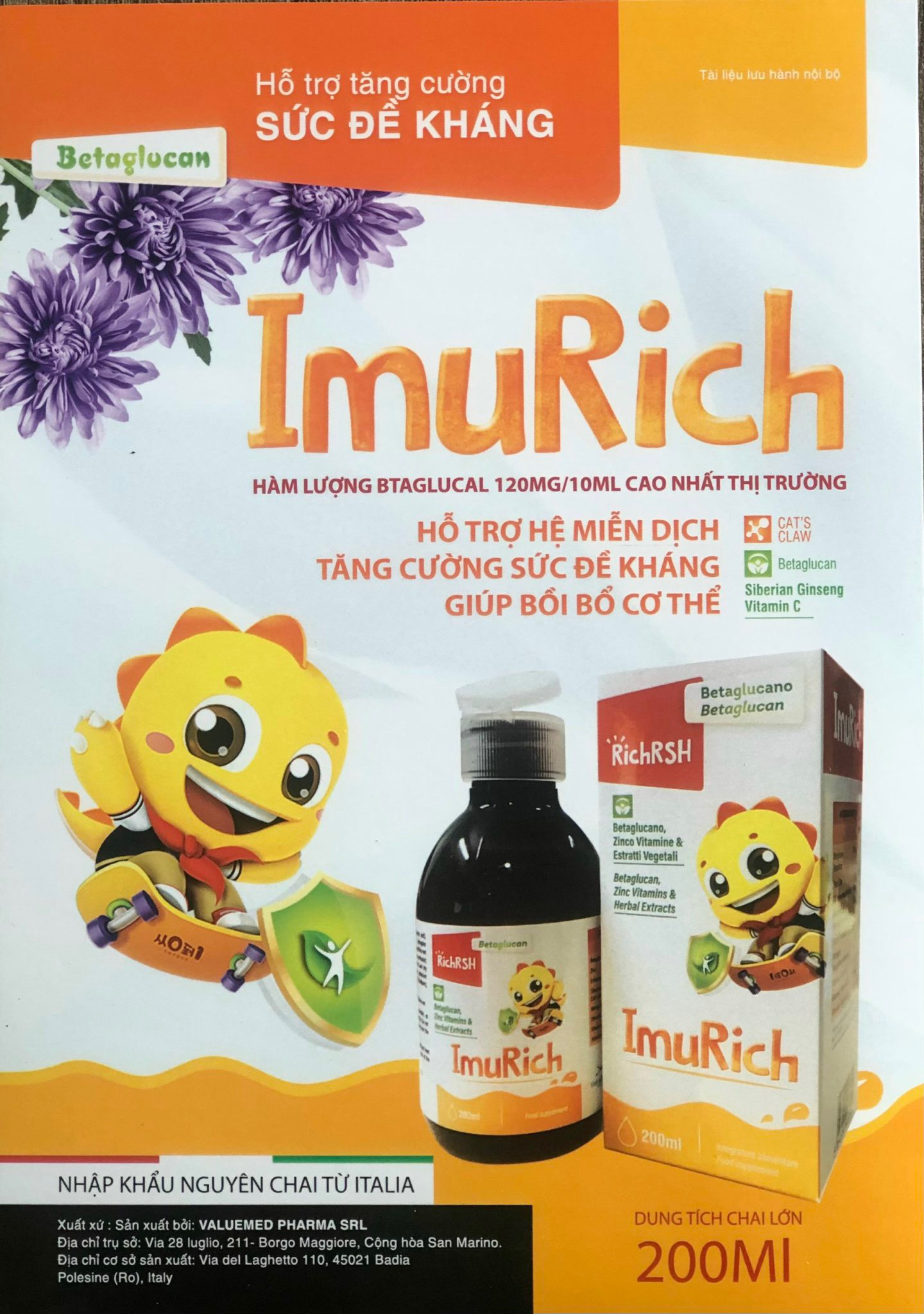 [Free ship + Quà Tặng Ngẫu Nhiên] Imurich tăng sức đề kháng cho bé nhập khẩu từ Ý