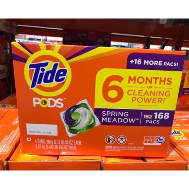 [HCM]Thùng 168 Viên Giặt Tide Pods Mỹ( Mẫu Mới) (Thùng 168 Viên)