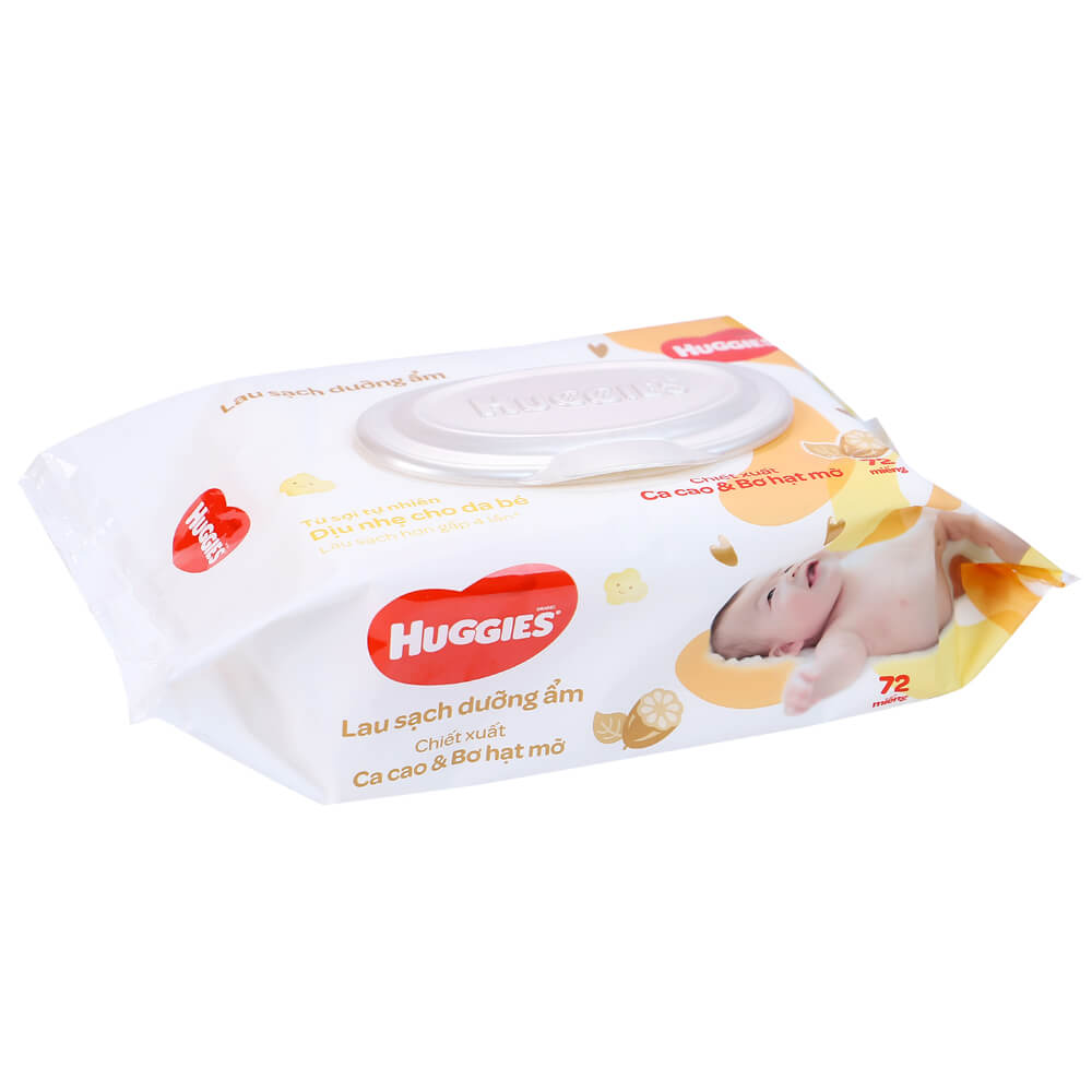 [HCM]Khăn ướt cao cấp Huggies bơ hạt mỡ 72 Miếng