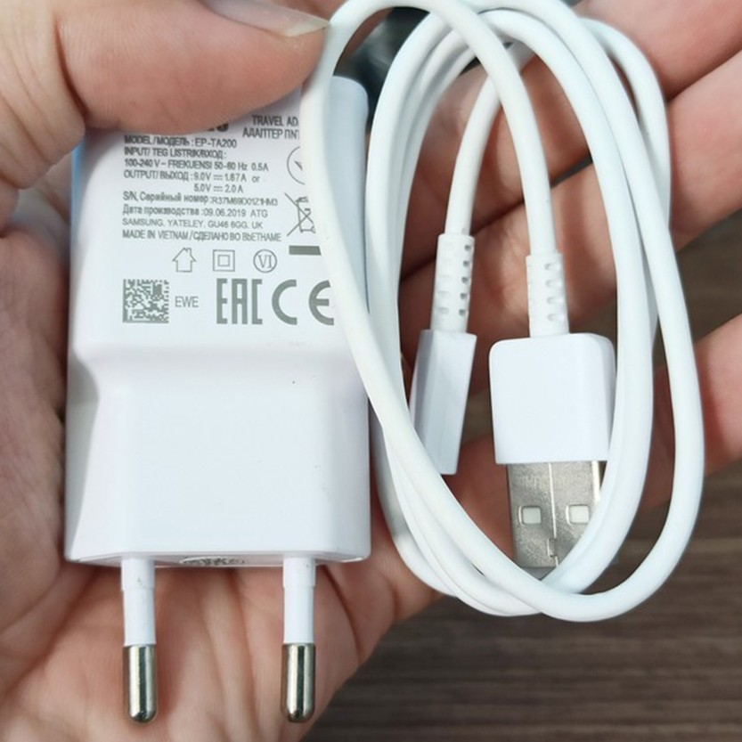 BS02 - [12-34] Bộ Sạc (cóc + cáp) Nhanh Samsung Note 4 /Note 5 /S6 /S7/S7 Edge Zin (Cổng Micro)
