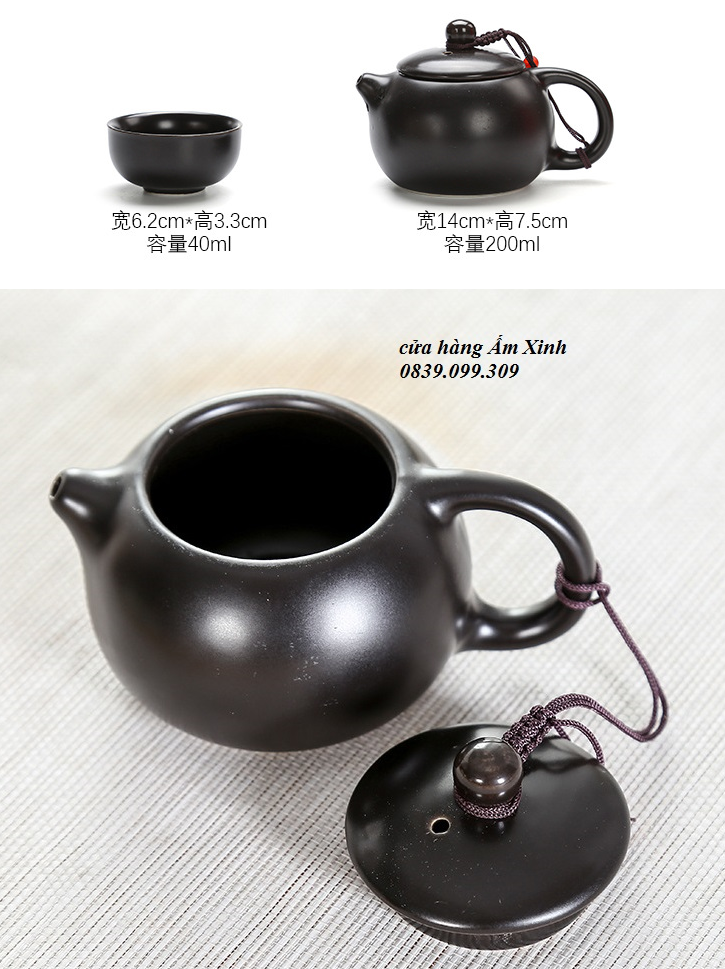 Bộ ấm chén sứ pha trà du lịch