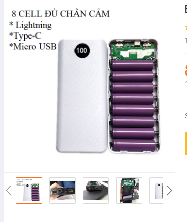 Box sạc dự phòng 8 pin 2019