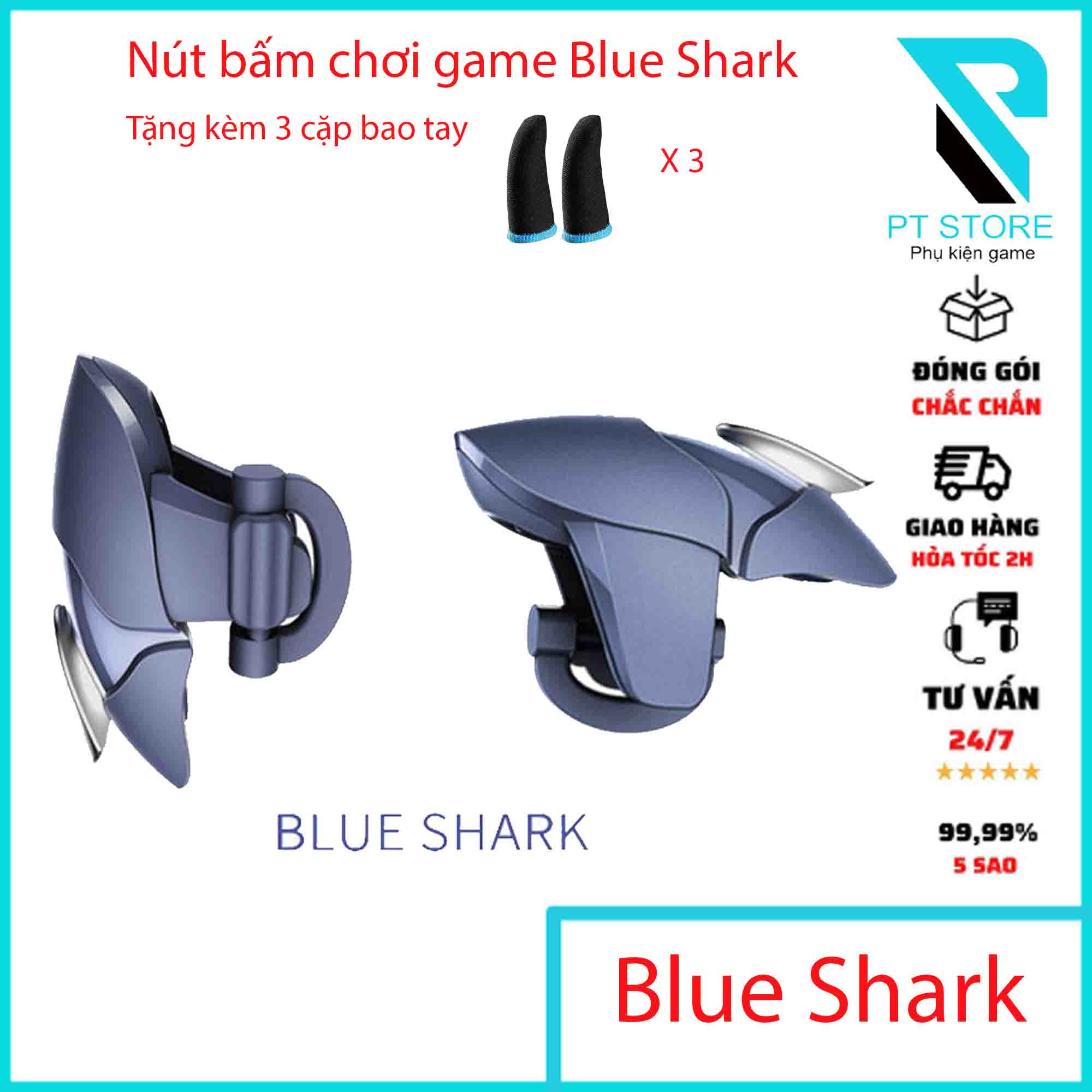 NÚT BẮN PUBG CH-5 BLUE SHARK CAO CẤP KIM LOẠI