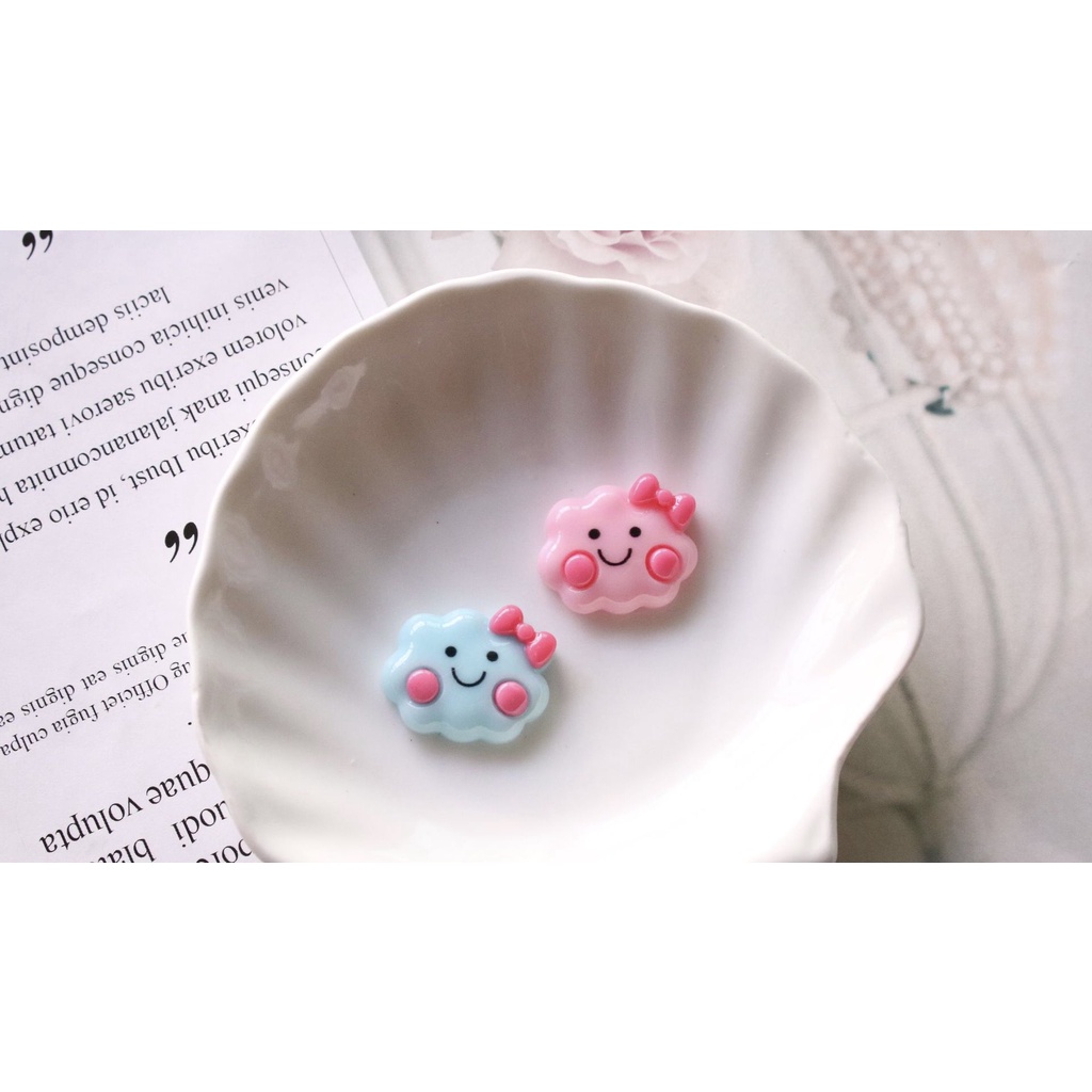 Charm (C353) slime/ Dụng Cụ Charm Trang Trí [Ko Keo & Nút] Hình Đám Mây (2.5x2.0cm)