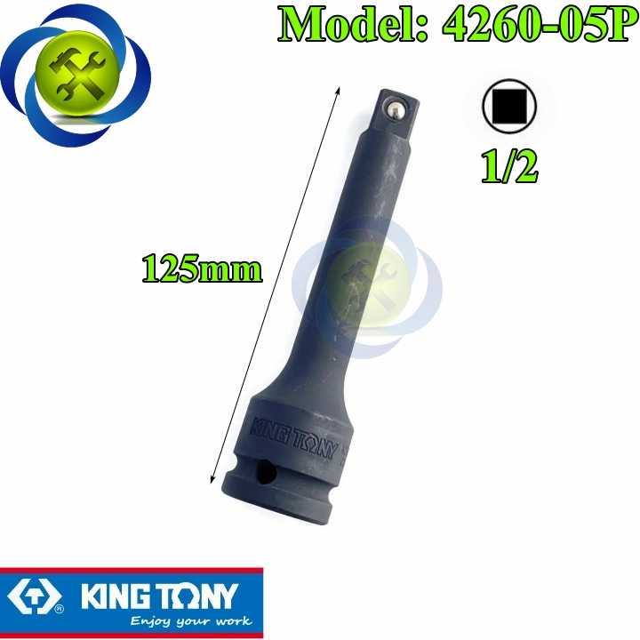 Đầu nối đen 1/2 kingtony 4260-05p dài 125mm đầu vuông 12.7mm