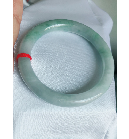 [HCM]{ BẢN MỚI} Vòng tay đá cẩm thạch trắng ngò vân xanh DKT-19  hàng đẹp đủ Ni hình chụp thức tế 100% có tư vấn side