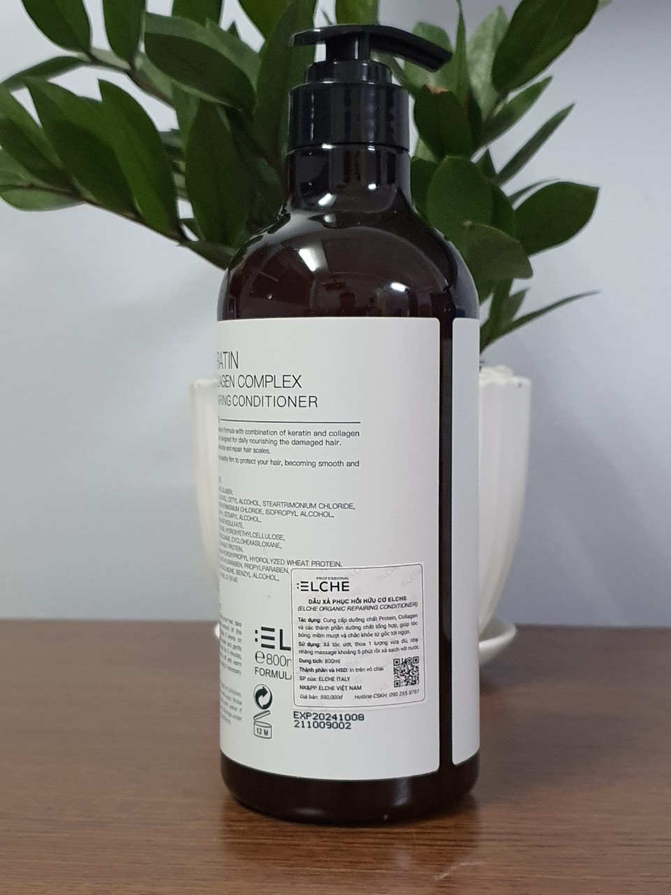 Dầu gội keratin Collagen Complex Elche phục hồi chống rụng tóc 800ml