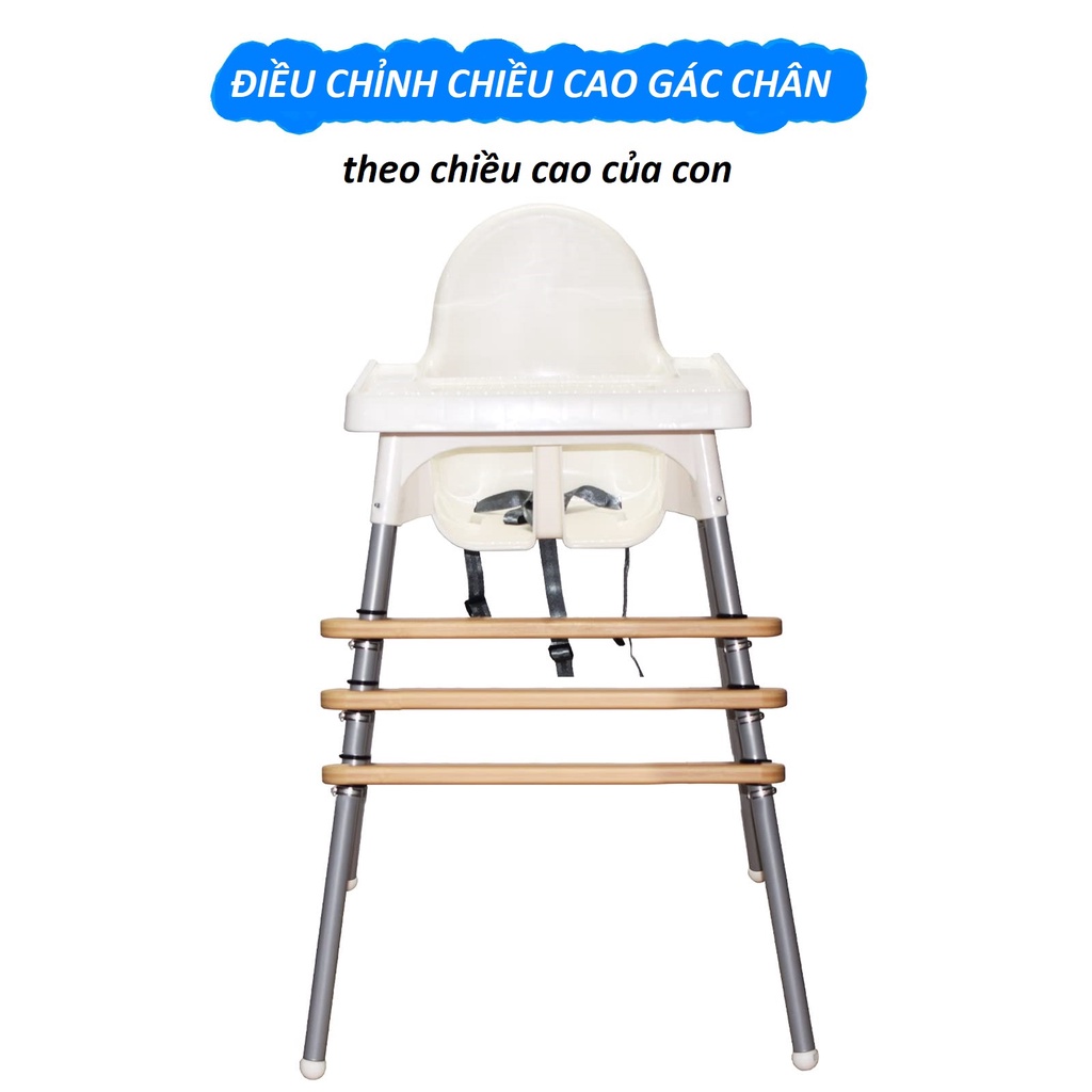 Phụ kiện gác chân gỗ cho ghế ăn dặm cho ghế ăn dặm Ikea, Babyhop - Natural Wood Highchair Footrest for IKEA BabysAntilop