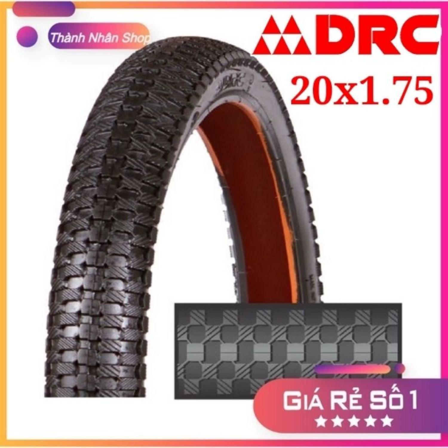 Vỏ [Lốp] xe đạp 20x1.75 Chính Hãng DRC