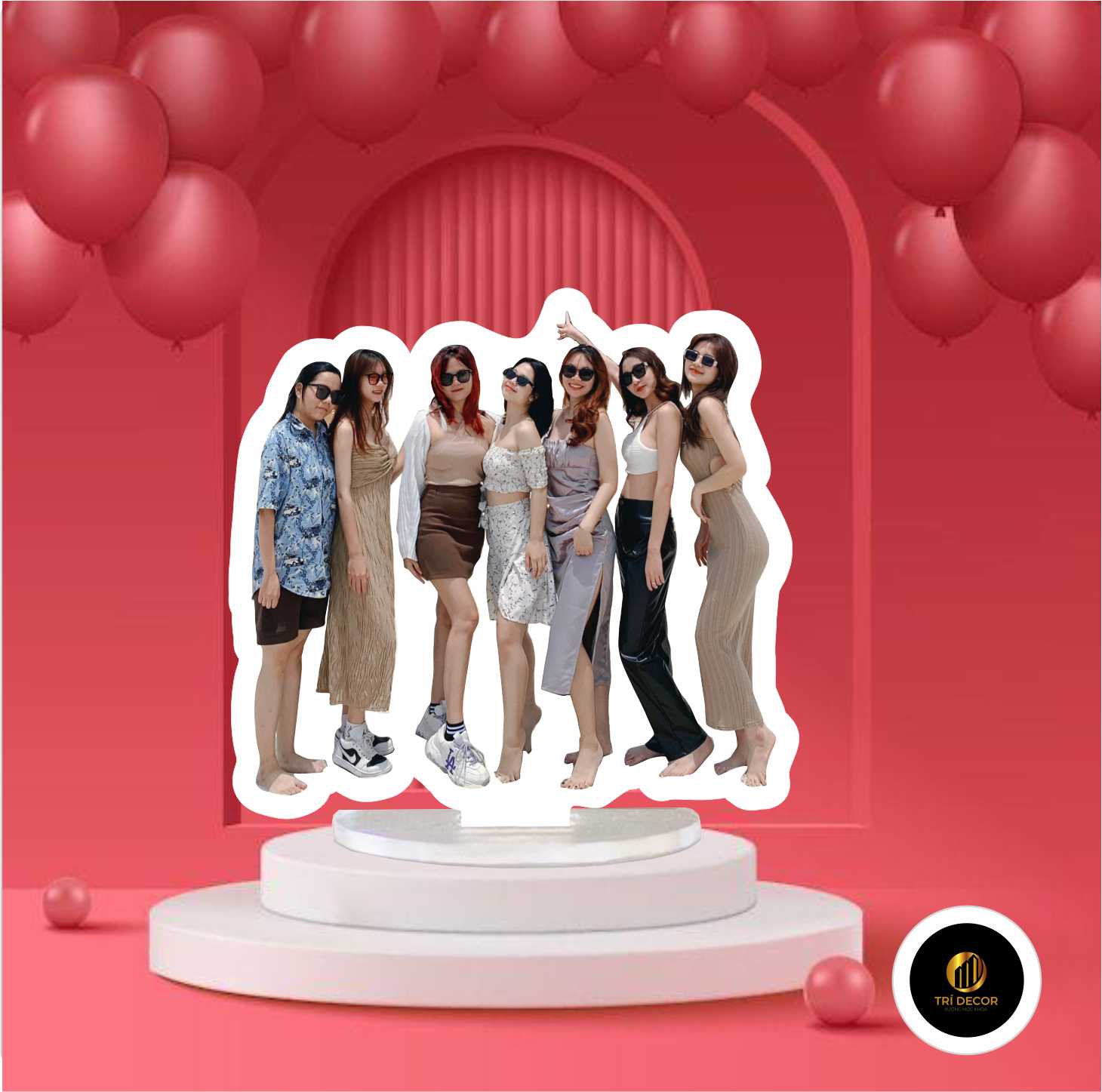 Mô hình standee mica đứng để bàn nhóm bạn theo yêu cầu custom theo yêu cầu cả nhà