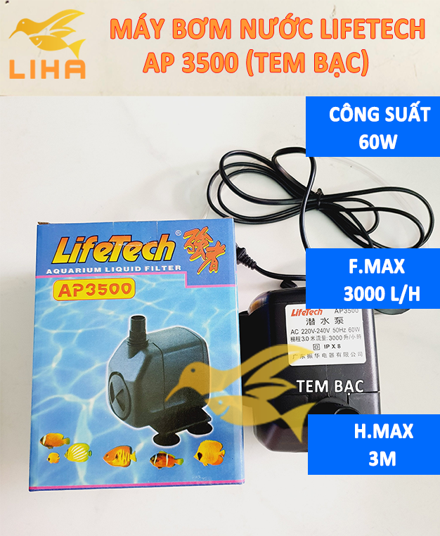 Máy Bơm Lifetech AP3500 (60W-3000L/H-3M) - Bơm Nước Hút Cặn Cao Cấp