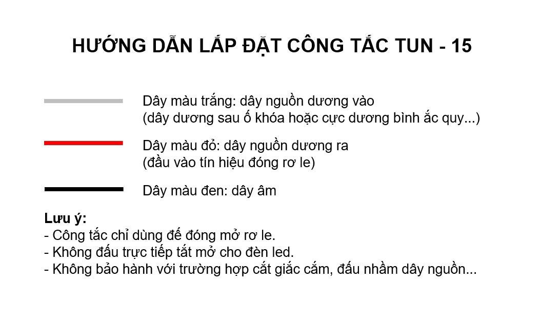 CÔNG TẮC ON-OFF TUN 15 CHÍNH HÃNG