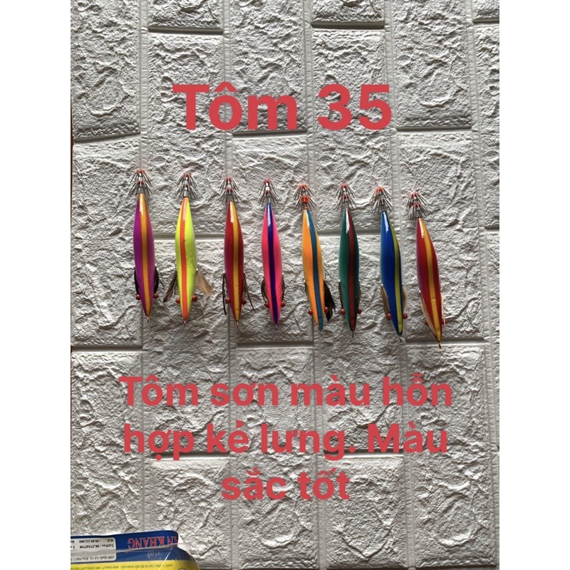 Mồi tôm giả,Tôm câu mực, tôm sơn câu mực ( số 30-35-40g)