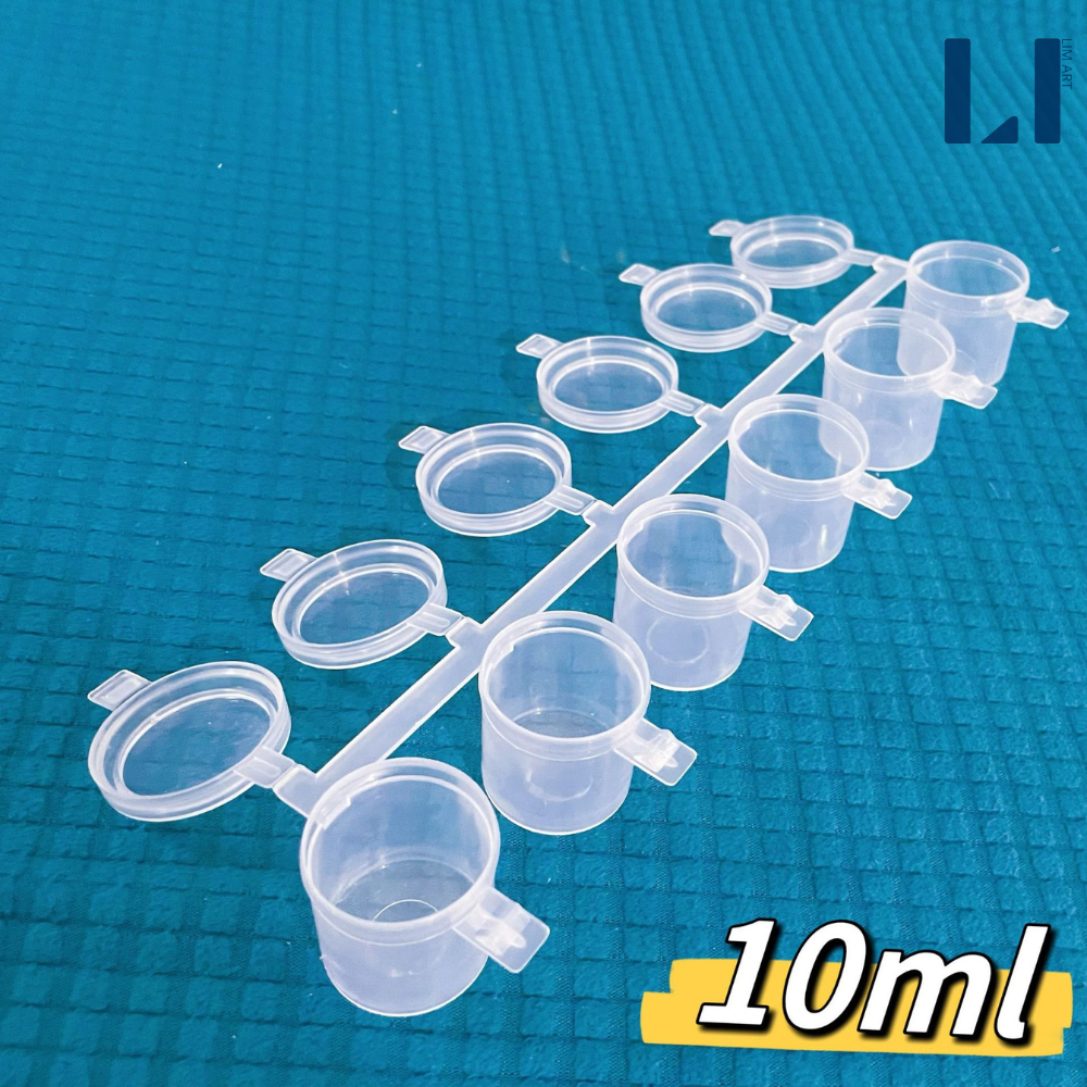Set 6 hũ, lọ nhựa 3/5/10ml chiết màu, đựng màu LIM Art