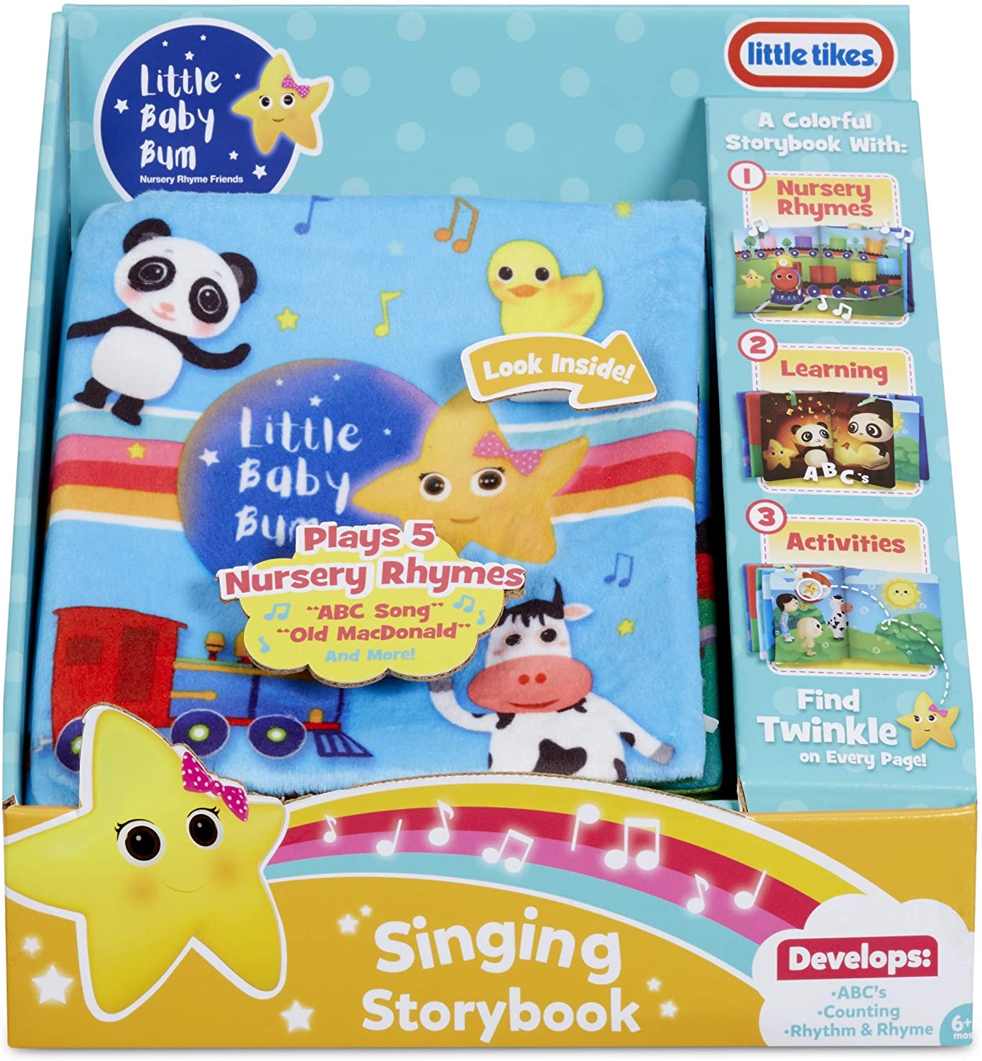 Sách nhạc và kể chuyện Little Tikes Little Baby Bum Singing Storybook dạy đếm, nhạc ABCs, Old MacDonald, 5 Little Ducks