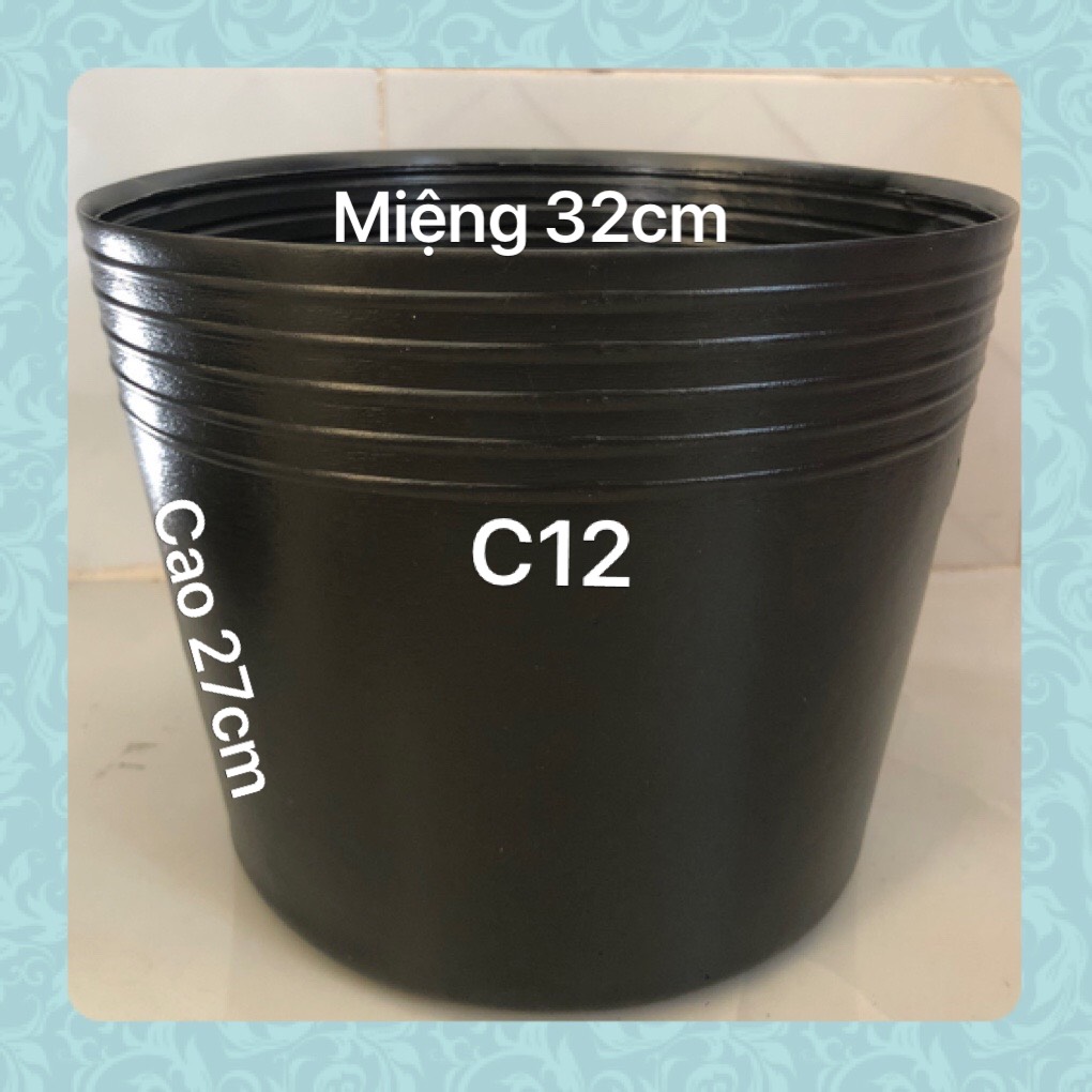 Chậu nhựa trồng cây 20 cái C12 đen