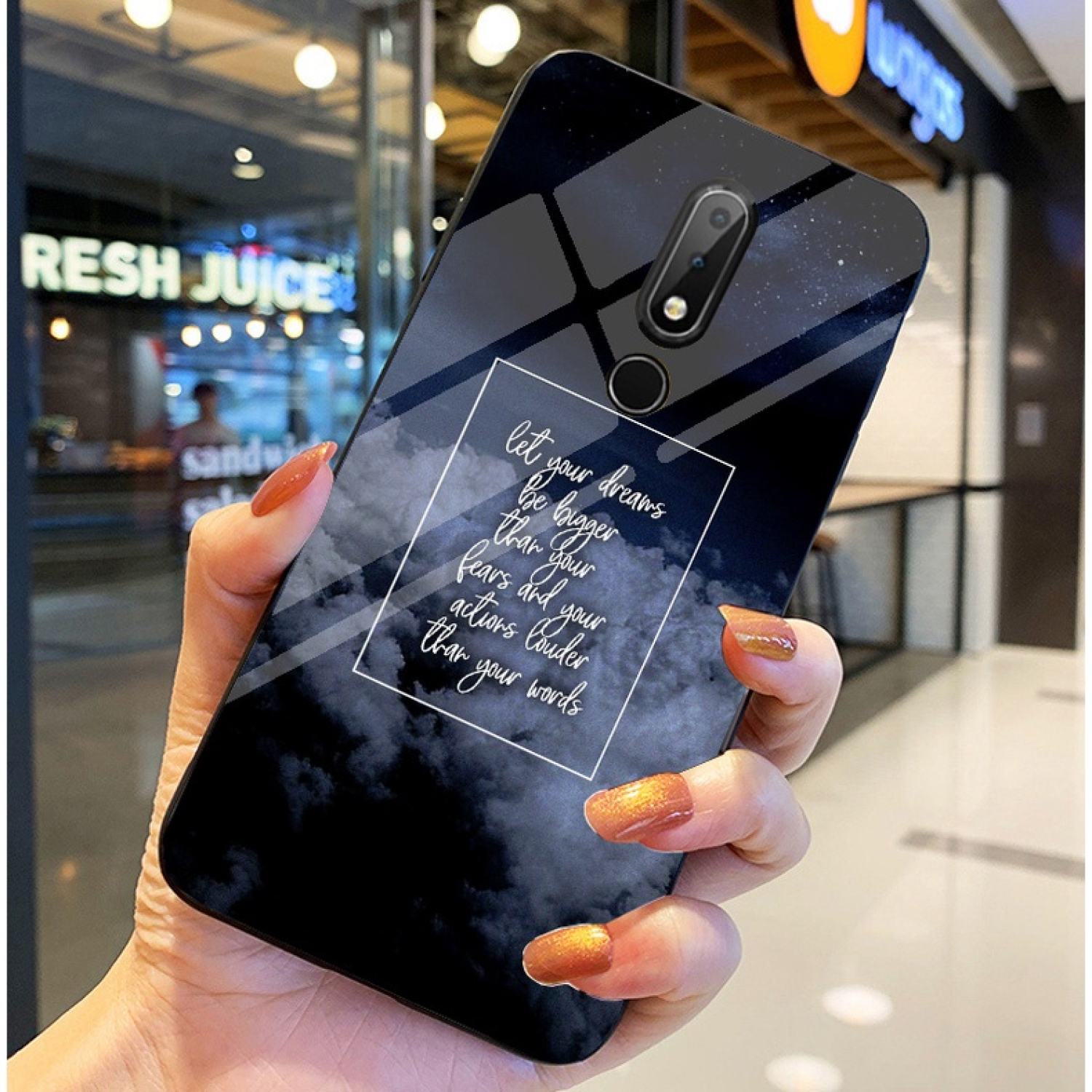 Ốp Lưng NOKIA 8.1 Ốp kính bóng cao cấp Phi Hành Gia