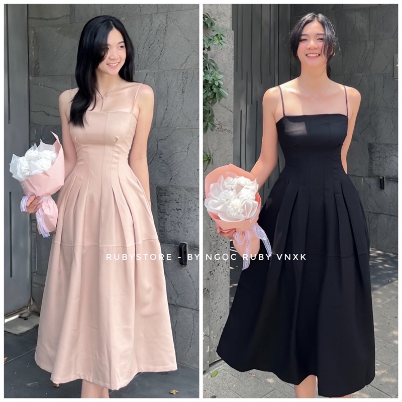 Đầm maxi xếp ly eo dự tiệc sang chảnh [ HÌNH THẬT SHOP ]
