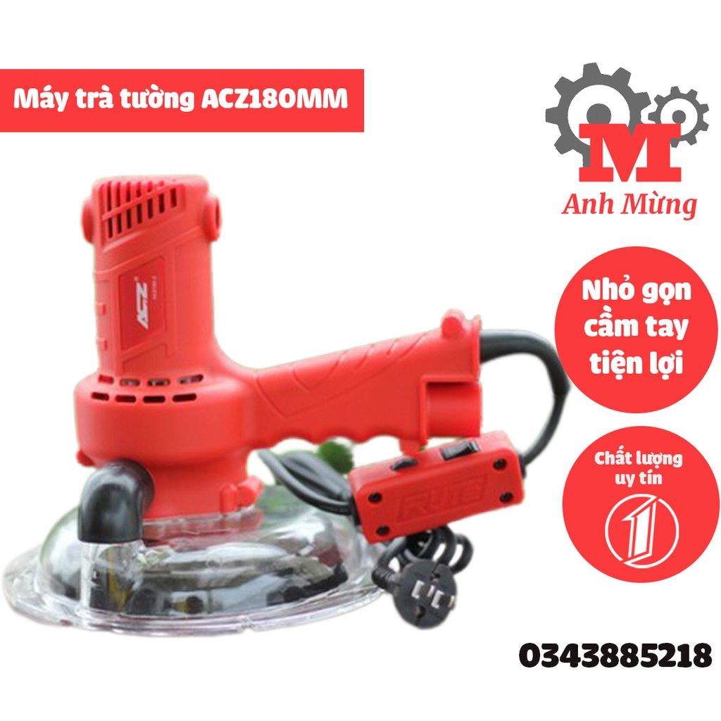 Máy trà tường ACZ 180MM, máy đánh bóng trà nhám
