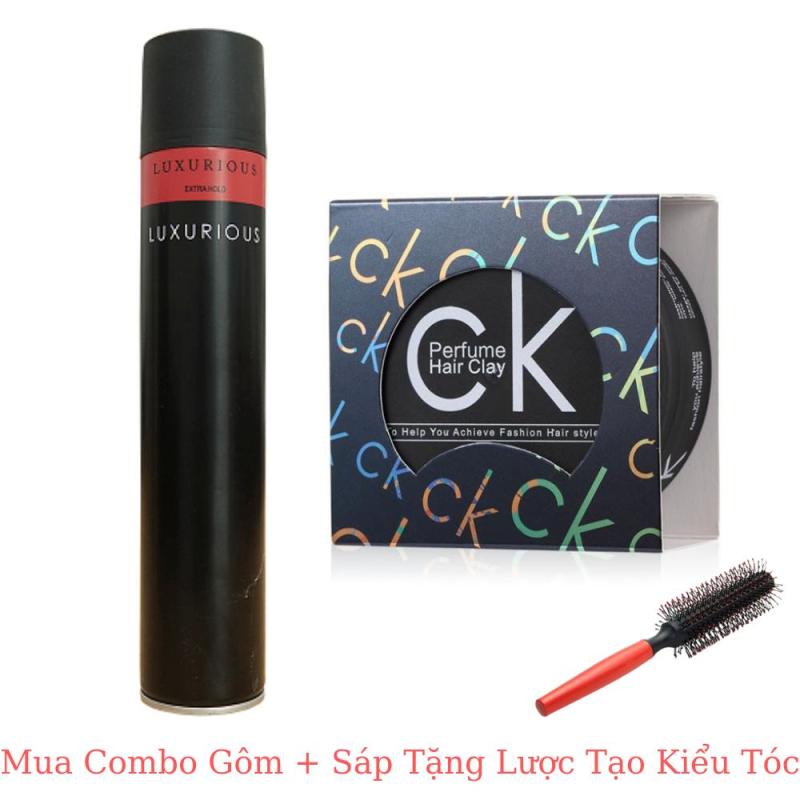 Combo Gôm + Sáp CK Clay, Tặng Lược Tạo Kiểu Tóc, Gôm Xịt Tóc Luxurious- Keo Xịt Tóc- Gôm Xịt Giữ Nếp Tóc Cho Nam Nữ 415ml- Hương Thơm Tự Nhiên Không Bết Dính- Không Độc Hại- Giá Hủy Diệt- Khuyến Mại Lớn giá rẻ