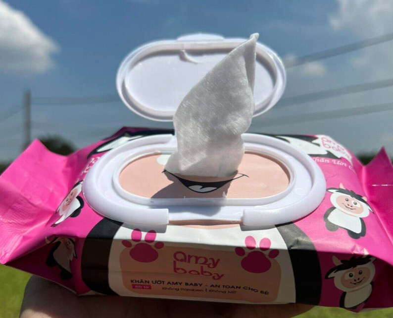 COMBO 10 KHĂN ƯỚT AMY BABY CAO CẤP KHÁNG KHUẨN