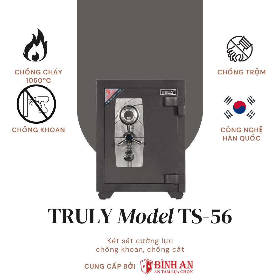 Két Sắt Truly TS-56 (112kg) Siêu Cường Chống Đập Hàn Quốc