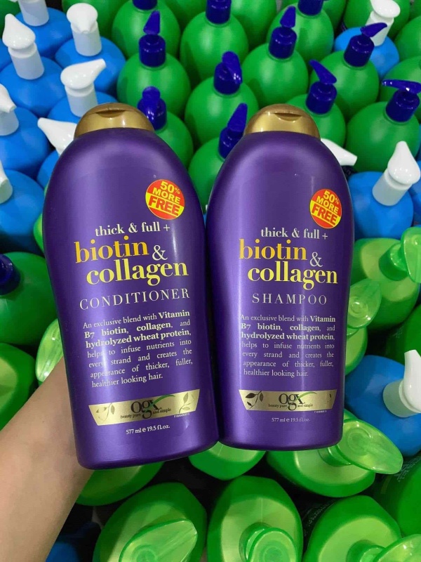 ✅Biotin Collagen✅ Dầu gội Biotin Collagen Chống Rụng Tóc Và Kích Thích Mọc Tóc✅Biotin Collagen 1 cặp Dầu Gội+Xả 577ml cao cấp