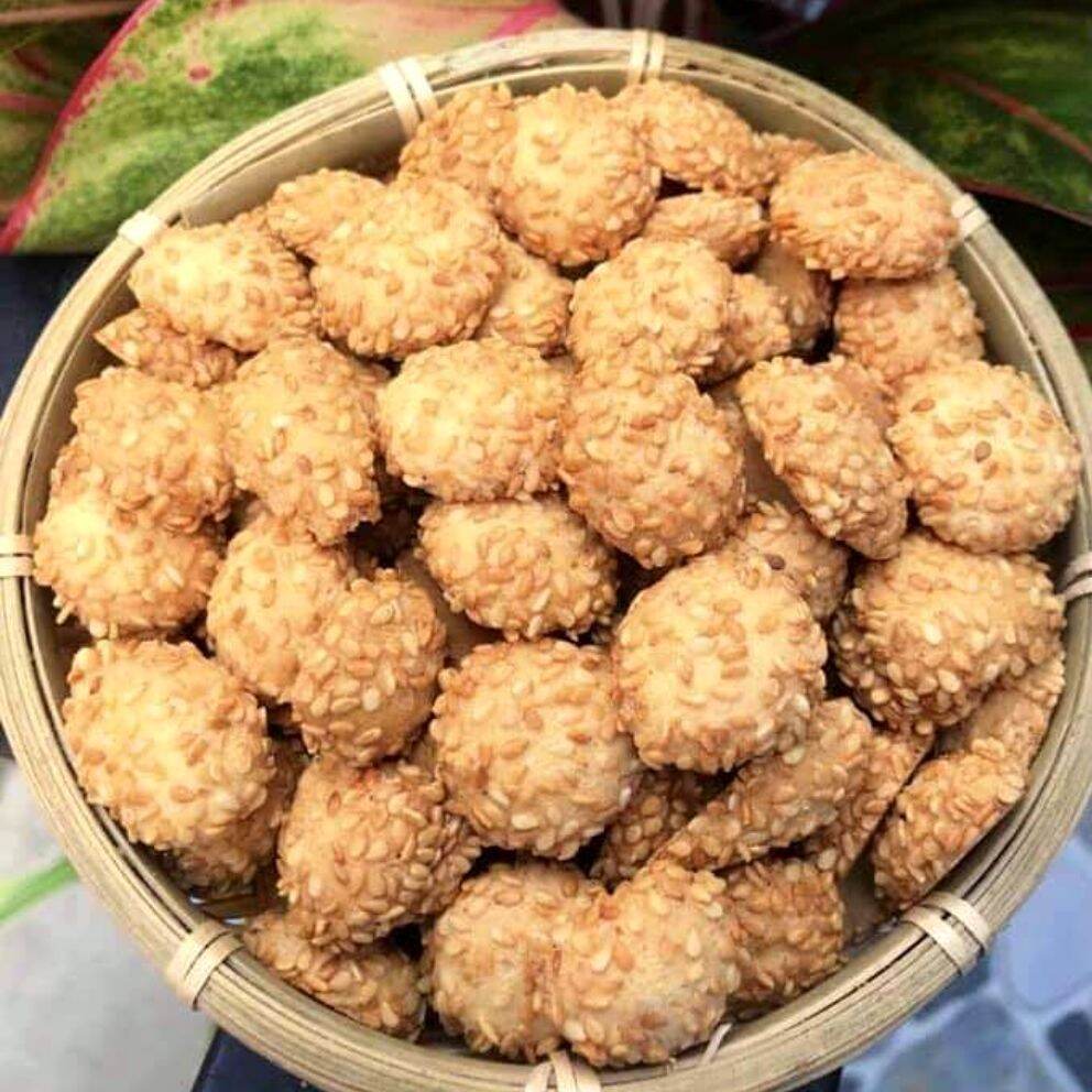 Bánh trứng nhện mè  vừng thơm ngon - Đồ ăn vặt
