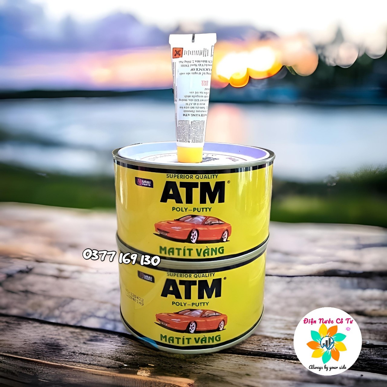 Bột trét matit vàng ATM trét vết lồi lõm bề mặt sắt, gỗ, tre 1KG