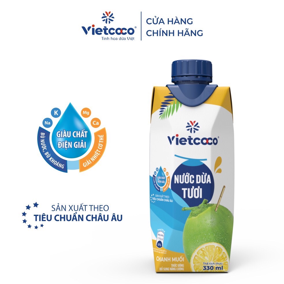 Nước dừa tươi chanh muối Vietcoco 330ml