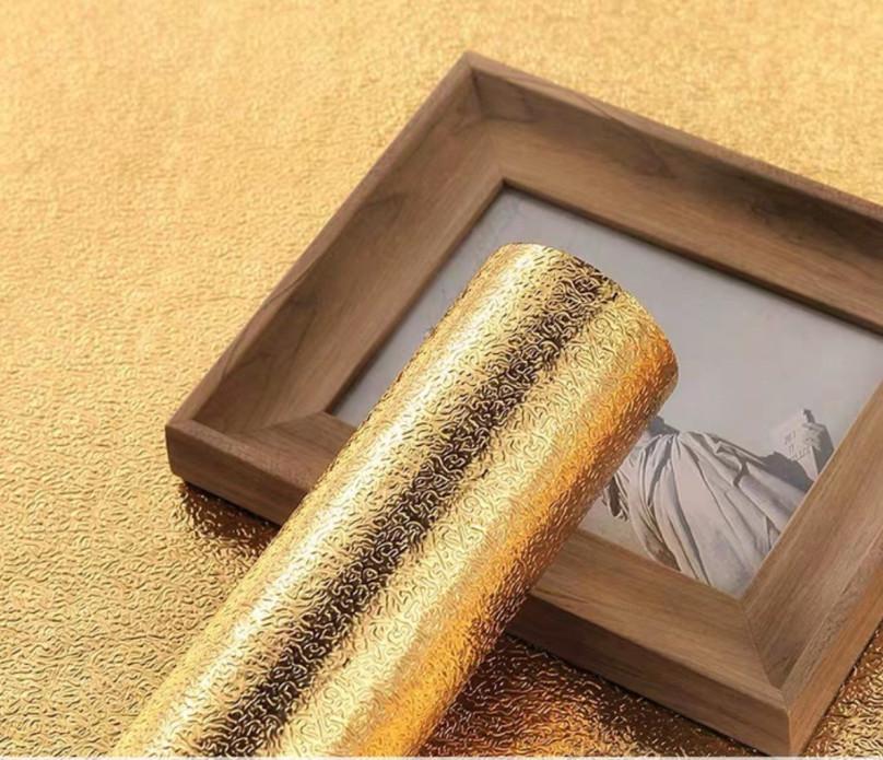 5 Mét Decal Dán Bếp Khổ 60cm Rộng Tráng Nhôm Chịu Nhiệt Có Keo - GỢN SÓNG VÀNG