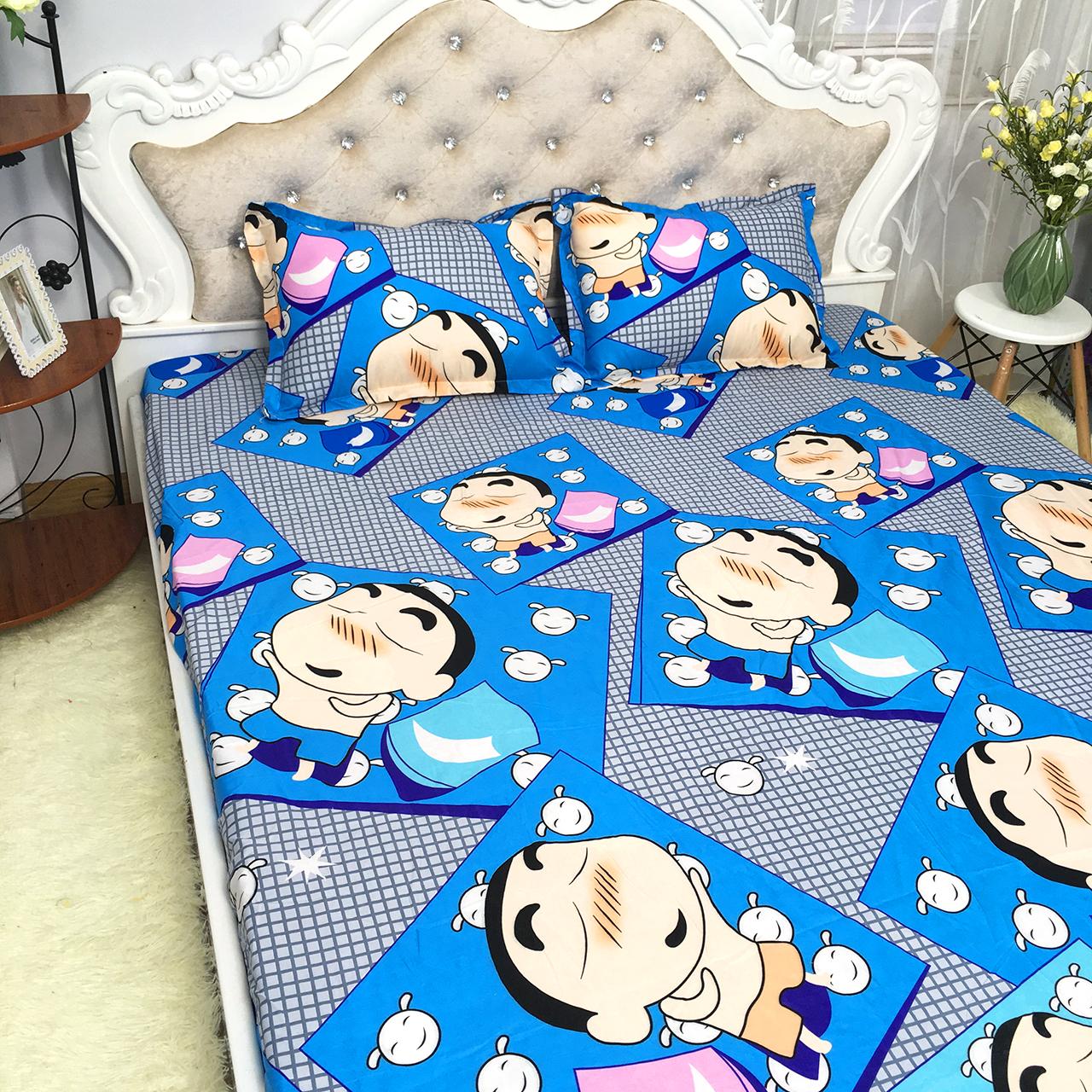 Bộ ga và 2 vỏ gối Cotton Poly Cho Bé Trai