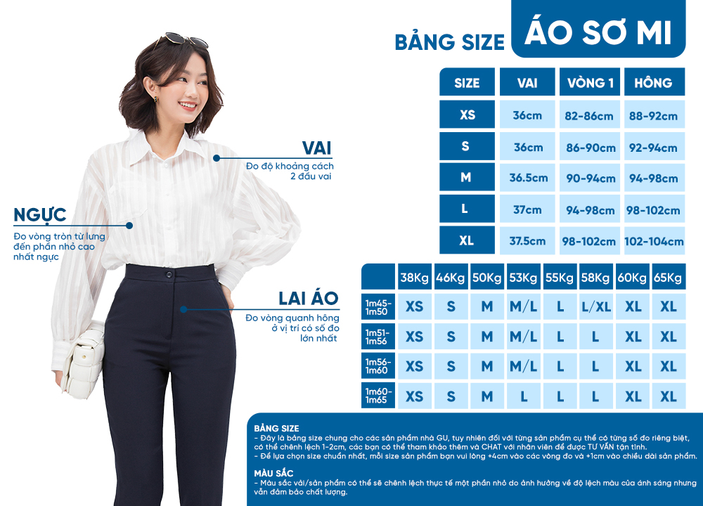 Áo sơ mi nữ GUMAC AC05004 lụa mango giấu nút