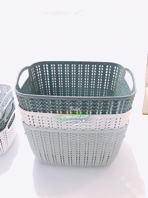 [Mã LIFEXANH03 giảm 10% đơn 500K] Giỏ nhựa đan Hàn Quốc Sâu lồng đủ size(lớn-đại khách ib shop)