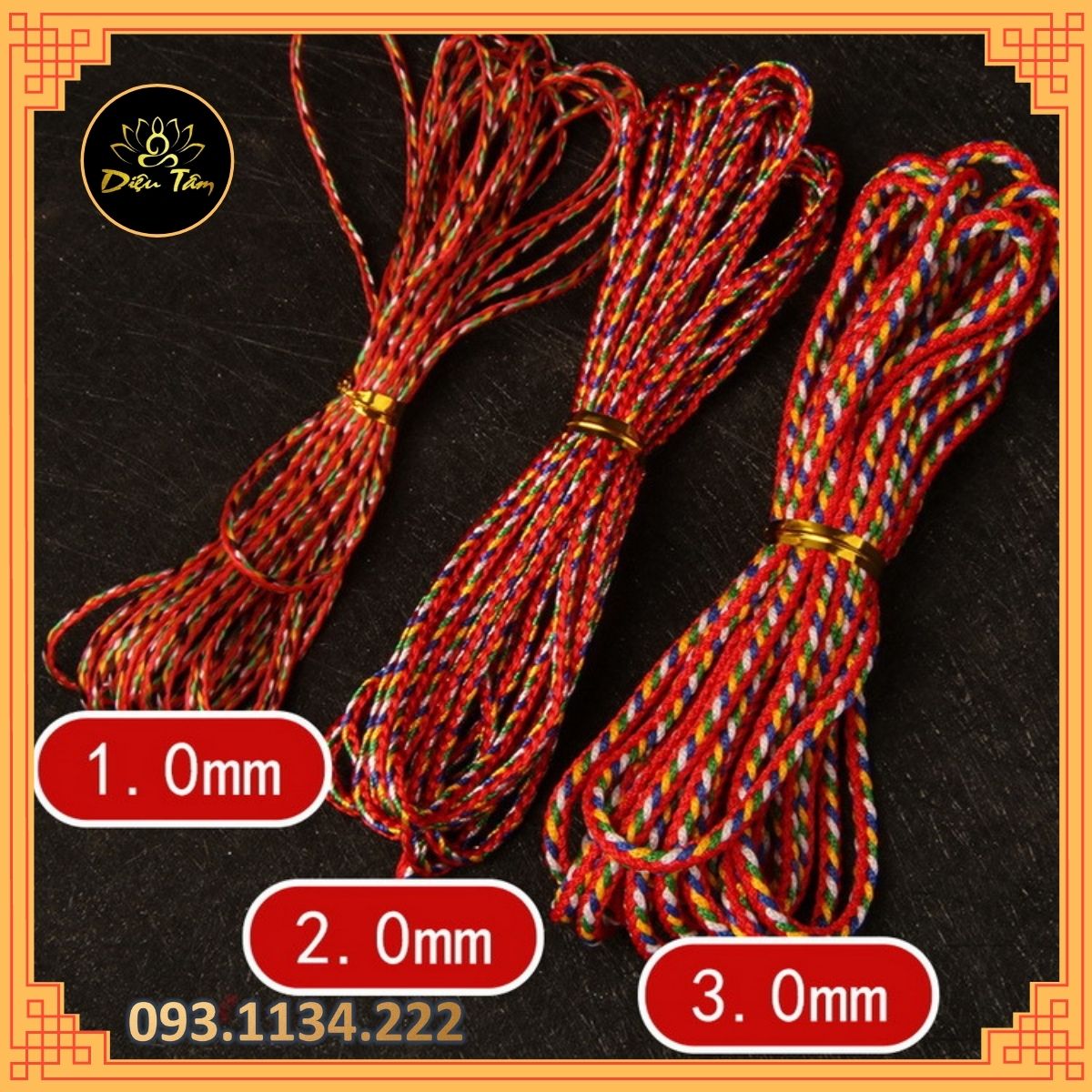 Cuộn Chỉ ngũ sắc tết vòng phong thủy trừ mà,bình an may mắn