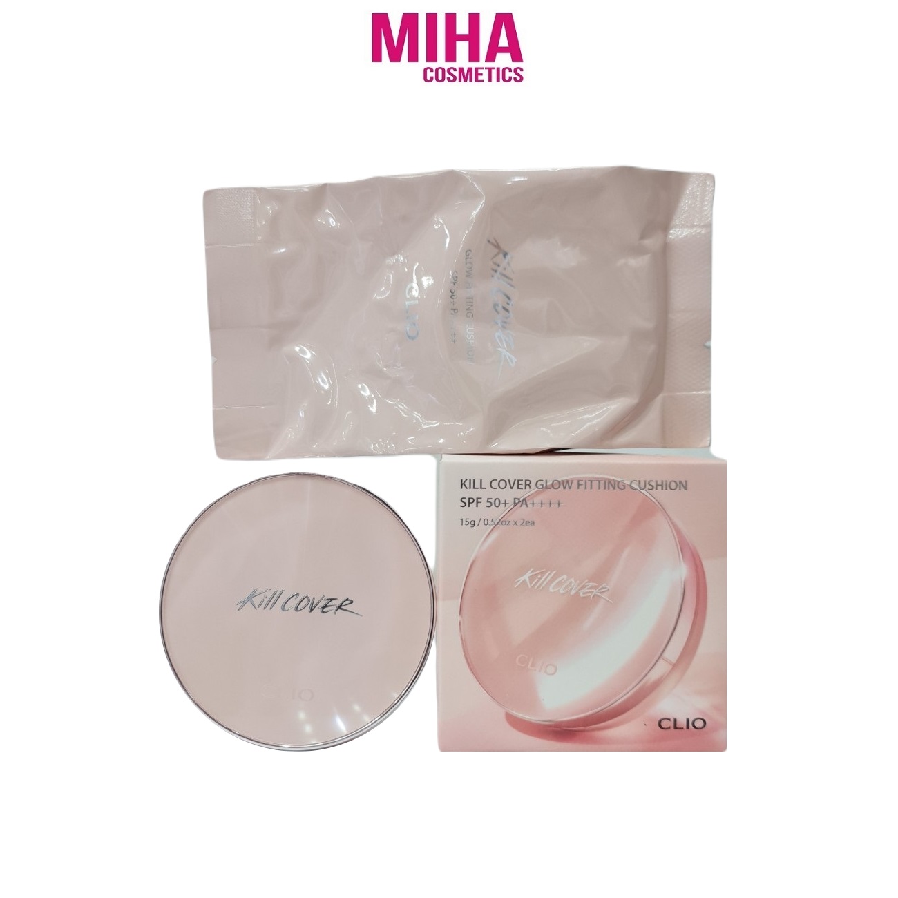 Phấn nước siêu căng bóng và che khuyết điểm clio kill cover glow fitting cushion spf50+ pa++++ hàn quốc