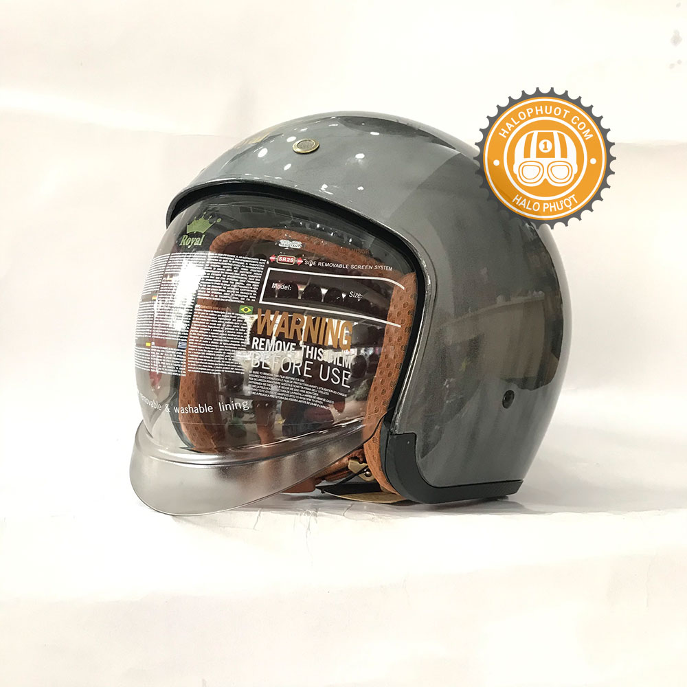 Nón bảo hiểm 3/4 kính âm Royal M139 Xước Bóng