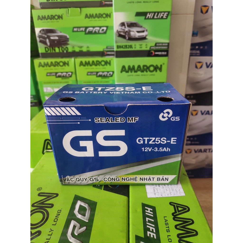 BÌNH ẮC QUY XE MÁY GS GTZ5S-E (12V–3.5AH)