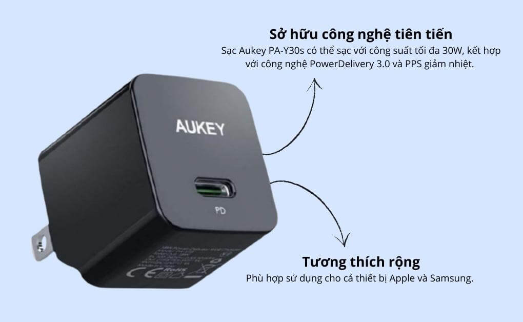 Sạc nhanh 30W Aukey PA-Y30s