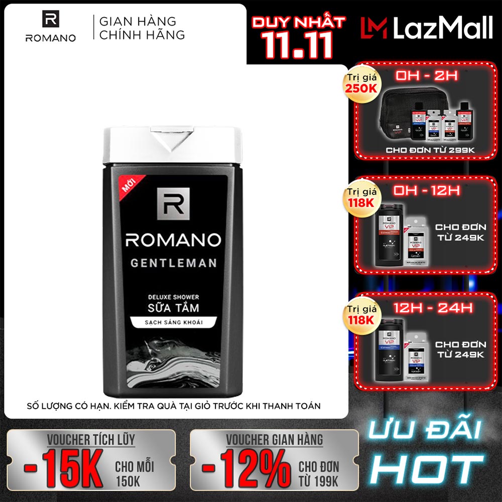 Sữa Tắm Hương Nước Hoa Romano Gentleman 380g