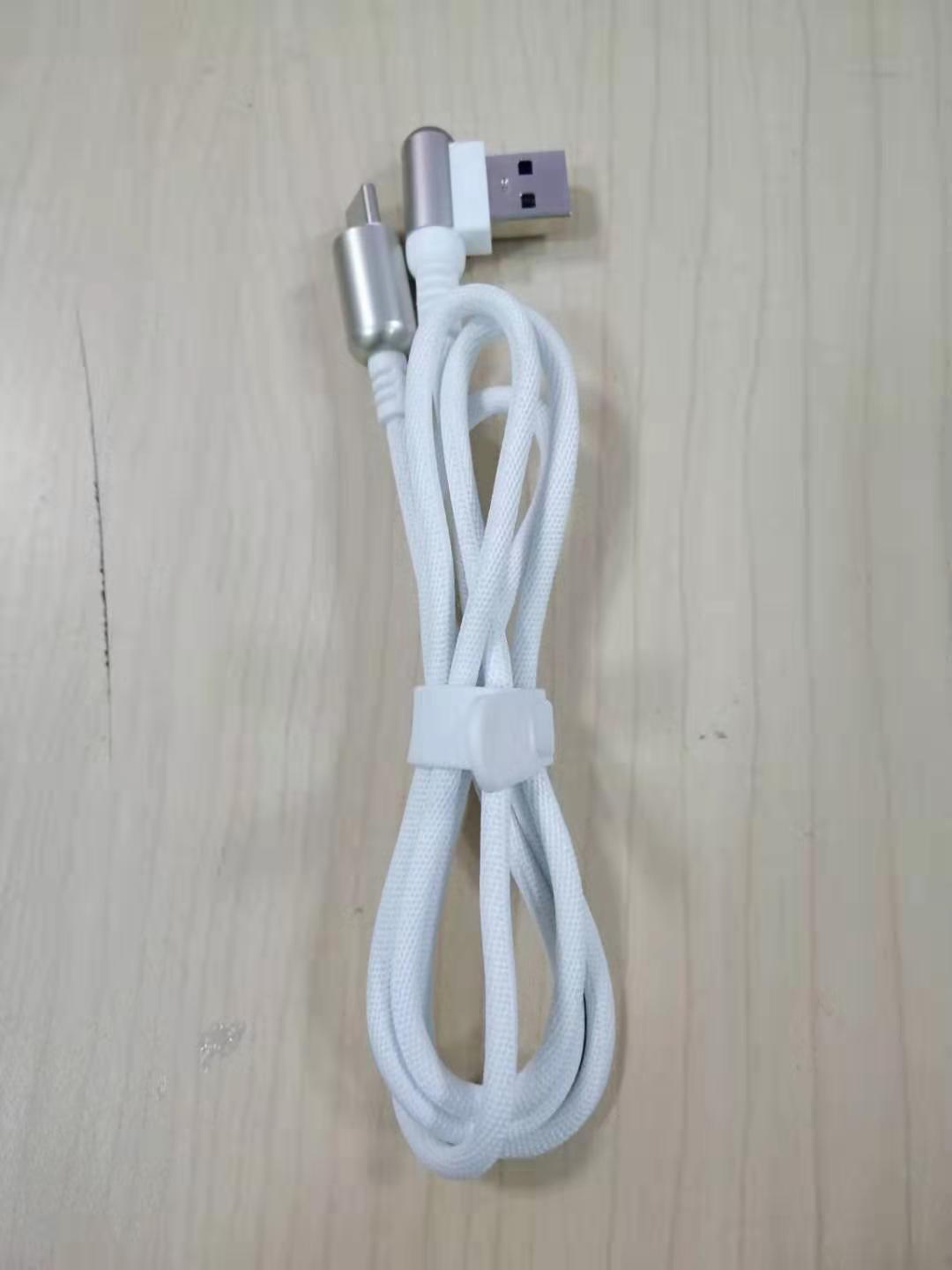 Cáp sạc TypeC dây vải chân USB vuông góc 90 độ